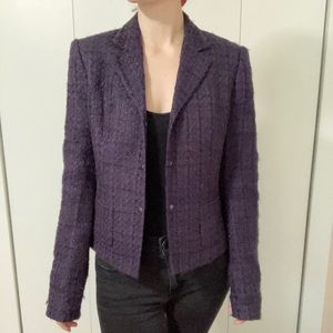 Purple tweed blazer